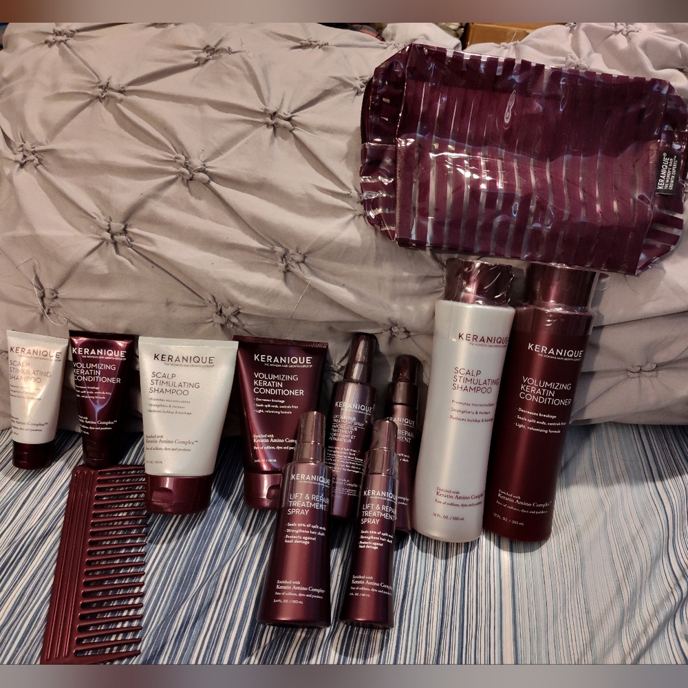 NWT!!! HUGE KERANIQUE HAIRCARE BUNDLE (13 Items, Brush Isn't Photo'd)